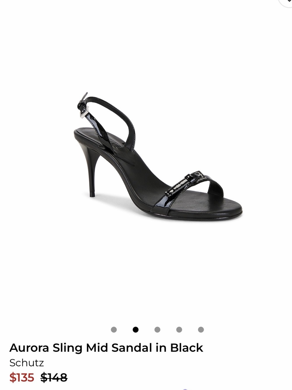 Schutz Aurora Sling Mid Sandal in Black
